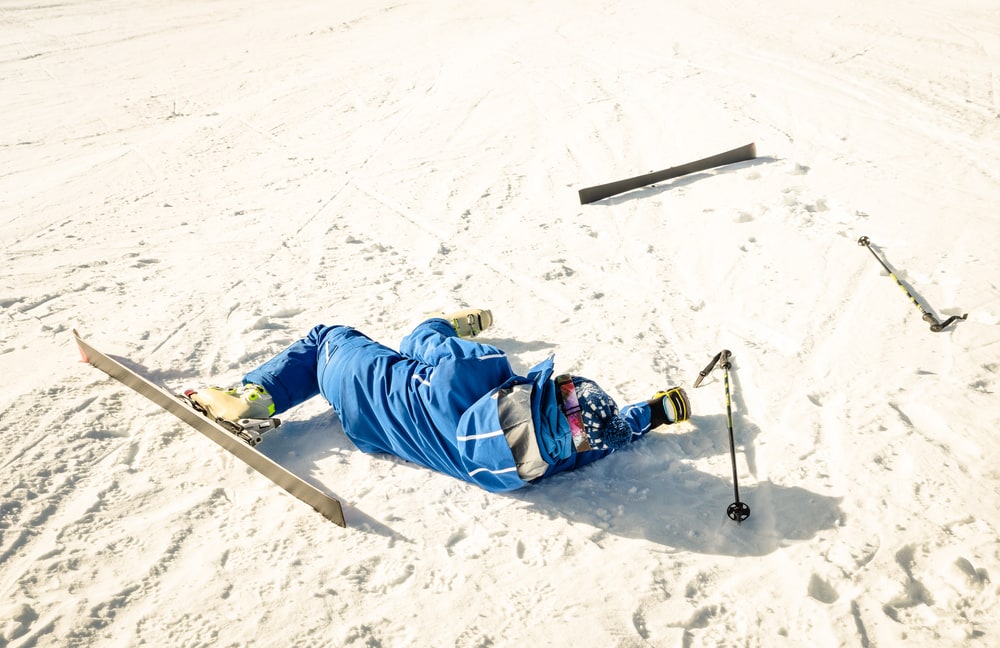 Skier on ground after accident 