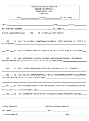 Follow Up Forms