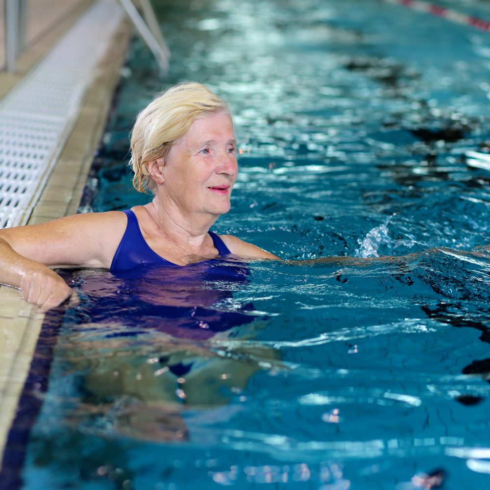 Woman in Pool for Aqua Therapy Class