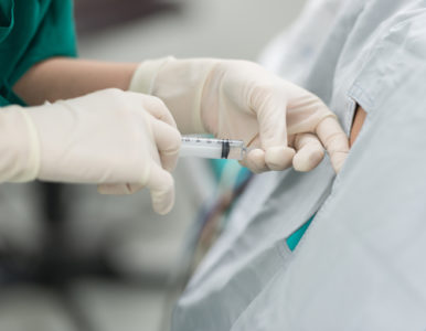 patient receiving spinal injection