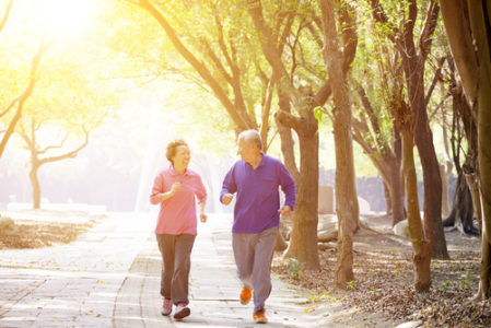 elderly people running